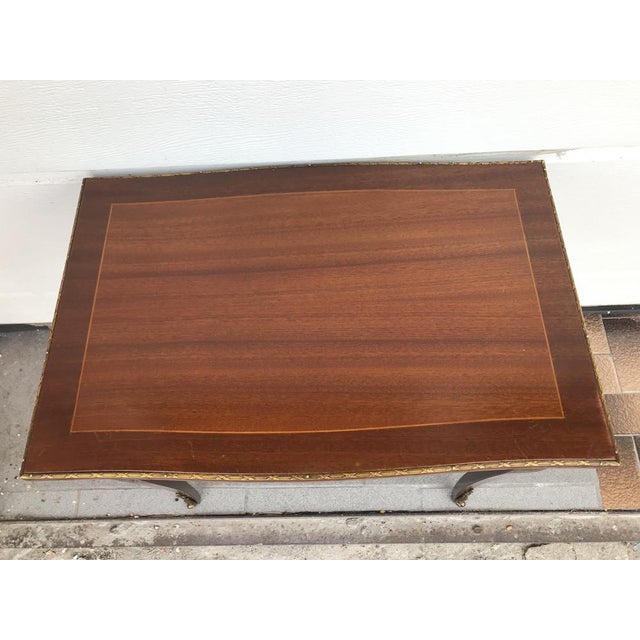 Walnut Table with Brass Applications, 1970s For Sale - Image 12 of 18