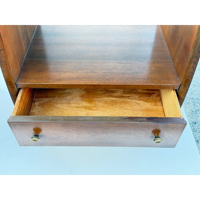 A Pair of Classic Mid Century Night Stands Open Backs Walnut Ca' 1960's For Sale - Image 16 of 18