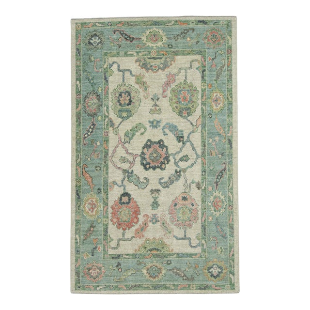 Turkish Oushak Rug 4' x 6'6" #20295 For Sale