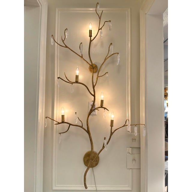 Gold Currey & Co Forest Wall Sconces - Pair For Sale - Image 8 of 9