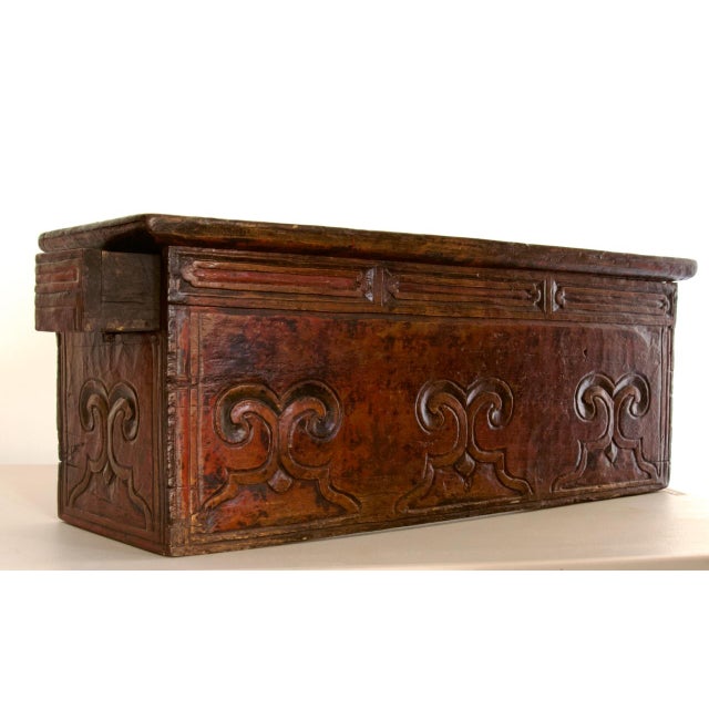 Rustic Antique Tibetan Altar Table or Bench With Drawer, 19th Century For Sale - Image 3 of 8