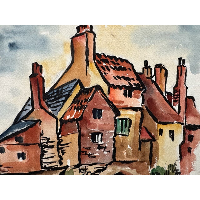 Rustic Henry Emil Salloch Original Watercolor on Paper Durham, 1962. For Sale - Image 3 of 7