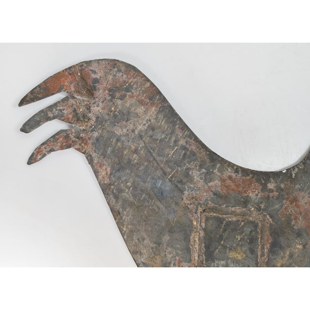 Metal 20th Century Rustic Folk Art Rooster Weathervane Style Lawn Ornament For Sale - Image 7 of 13