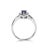 Early 21st Century .925 Sterling Silver 6x4mm Pear Sapphire Gemstone with Diamond Accent Fashion Halo Ring (H-I Color, SI1-SI2 Clarity) - Size 8 For Sale - Image 5 of 7