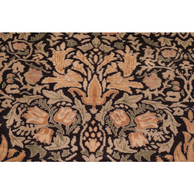 Art Nouveau 1990's Pak-Persian Black/Green Wool Rug - 6'3'' X 8'0'' For Sale In New York - Image 6 of 9