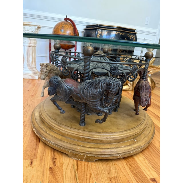 Metal Rare Vintage Carousel Horse Coffee Table For Sale - Image 7 of 10