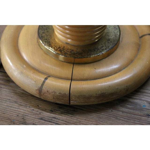 1950s Heywood-Wakefield Bamboo Style Table Lamps | Pair of Mid Century Modern Wood Lamps For Sale - Image 15 of 18