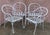 Modern Late 20th Century Patio or Garden Clear Glass Top Umbrella Table & 4 Chairs For Sale - Image 3 of 5