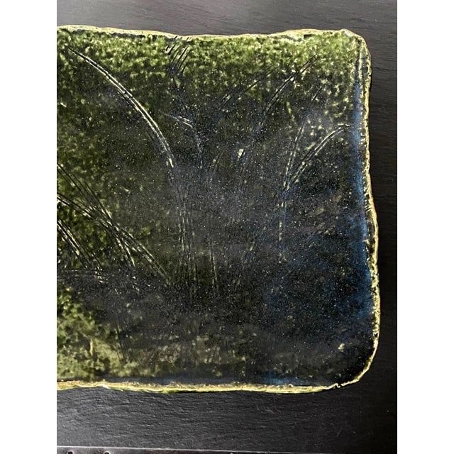 Ceramic Japanese Oribe Square Dish by Kitaoji Rosanjin For Sale - Image 7 of 13