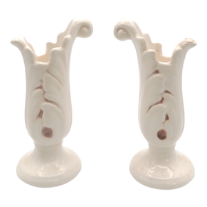 1930s Red Wing Pottery Acanthus Candlestick Holders One Pair