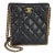 Black Quilted Caviar Mini Never Ending Chain Tote For Sale