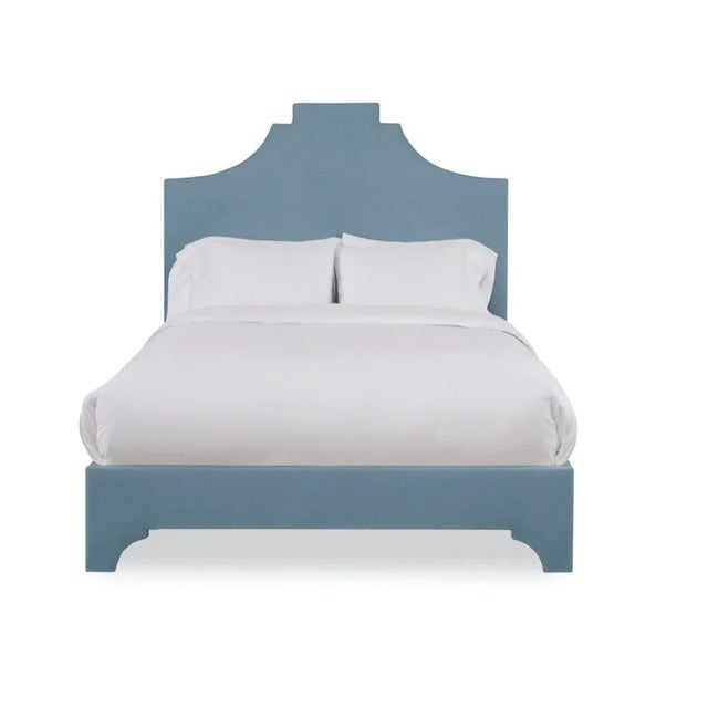 Casa Cosima Nadine California King Bedframe, Blue Velvet For Sale - Image 4 of 4