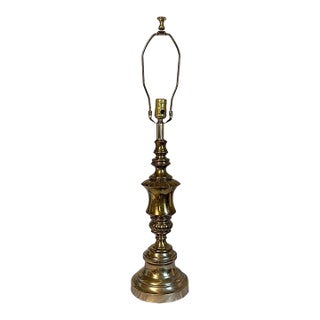 Vintage Hollywood Regency Unmarked Stiffel Brass Column Lamp For Sale