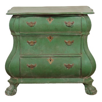 Dutch Painted Bombe Commode For Sale