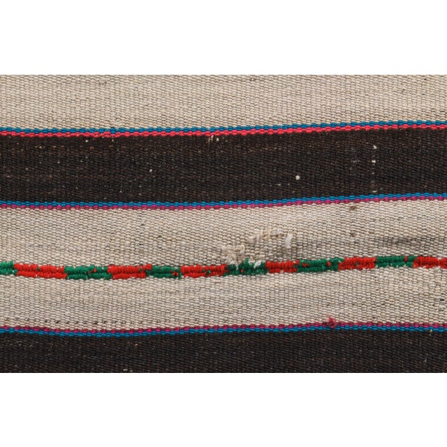 Beige Vintage Turkish Hand-Knotted Wool Cotton Beige Kilim Area Rug For Sale - Image 8 of 10