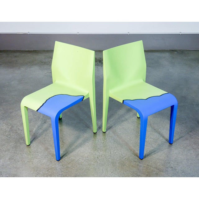 Laleggera Painted Chairs by Michelangelo Pistoletto for Alias, 2009, Set of 4 For Sale - Image 6 of 14