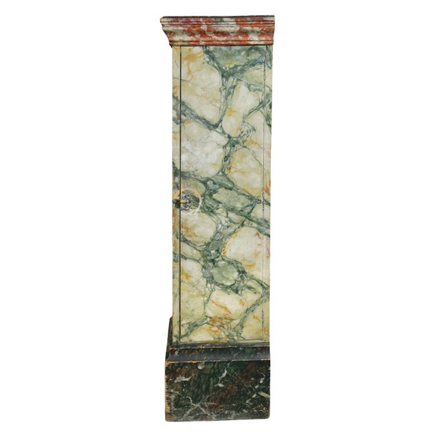 Early 19th Century Faux Marble Painted Wood Pedestal or Cabinet For Sale - Image 5 of 9