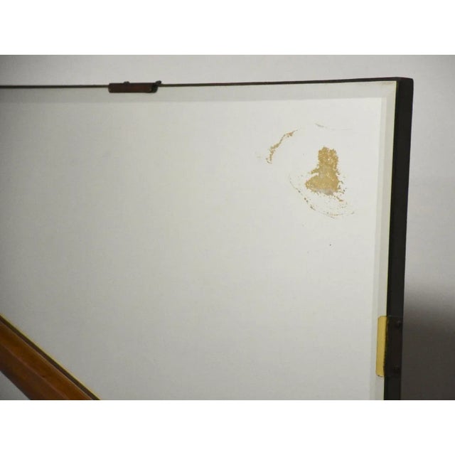 1950s Mid Century Walnut Mirror For Sale - Image 5 of 7