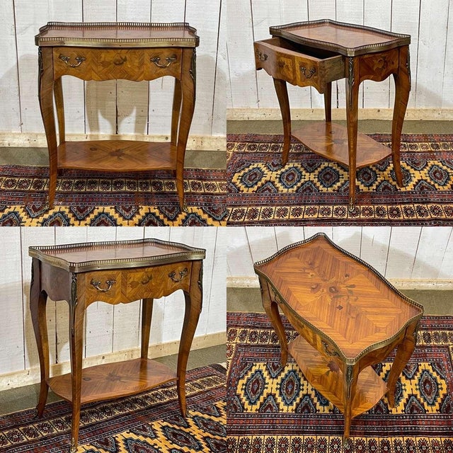 Louis XV style side table in rosewood and beech from the 1970s L=57cm, D=34cm, H=63cm.