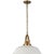 Chapman & Myers for Visual Comfort Signature Layton 20" Pendant in Antique-Burnished Brass with Matte White Shade For Sale