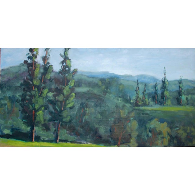 Modern Oil Painting Landscape - Campground View For Sale