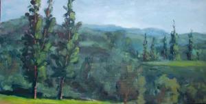 Modern Oil Painting Landscape - Campground View