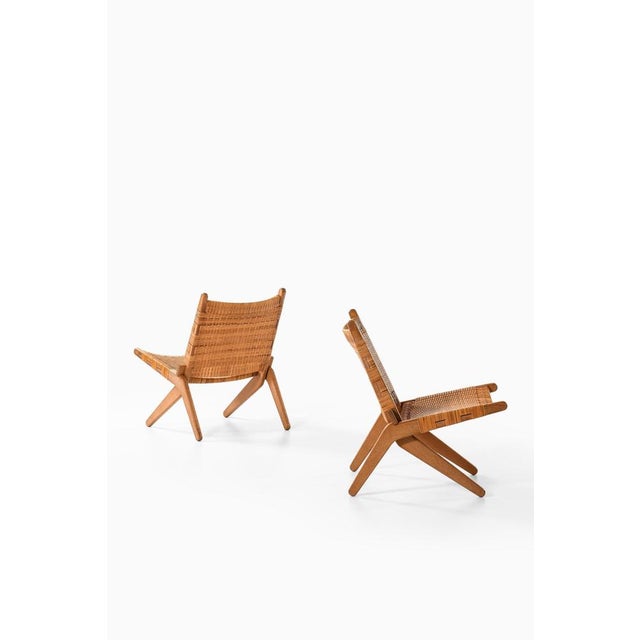Easy Chairs in Cane and Oak from Preben Thorsen, 1957, Set of 2 For Sale - Image 6 of 13