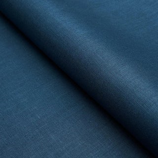 Sample - Schumacher Middleton Linen Fabric in Navy For Sale