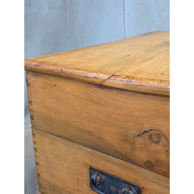 Antique Circa 1900 German Natural Pine Blanket Chest For Sale - Image 11 of 15