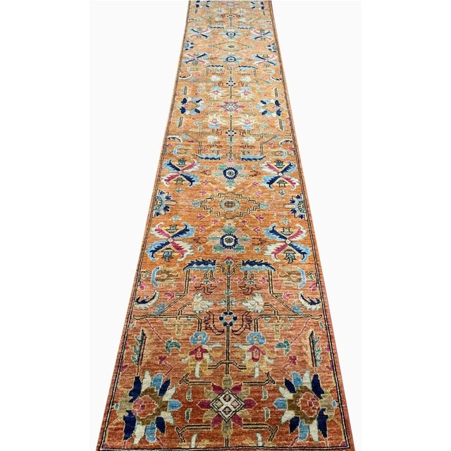 Exact Size: 2'6" x 11'9" Color: Orange Age: New (It's made on 1990s and never been used) Materials: Wool Construction:...