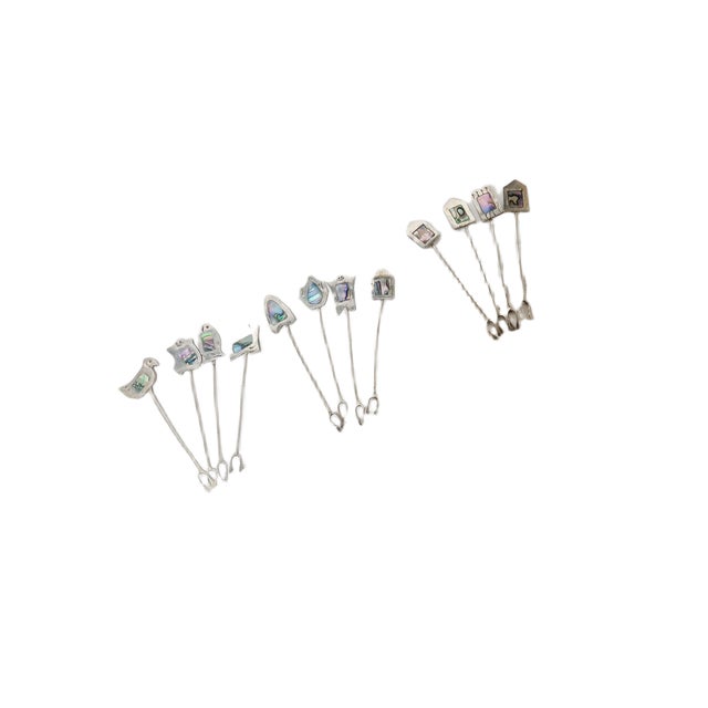 1960s Art Deco Silver Herring Forks, Greece, 1960s, Set of 12 For Sale - Image 5 of 14