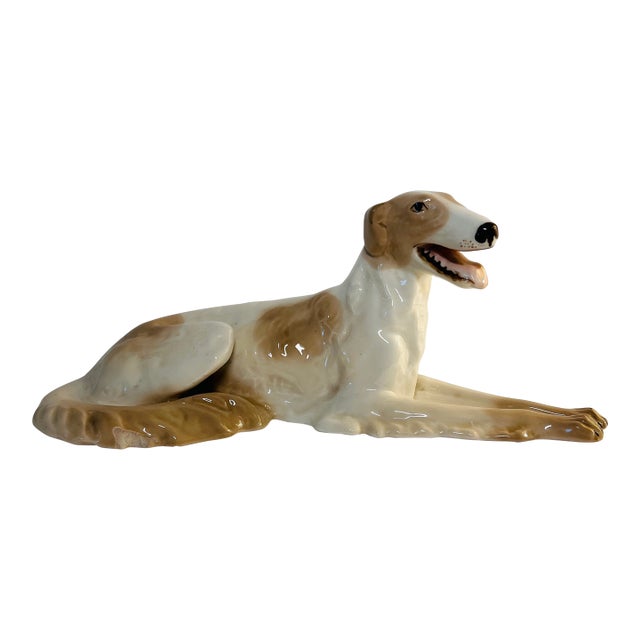 Vintage Porcelain Borzoi Dog Figurine For Sale