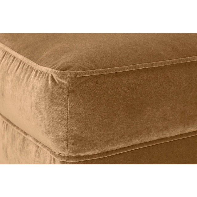 Textile Alcott Ottoman, Camel Velvet For Sale - Image 7 of 8