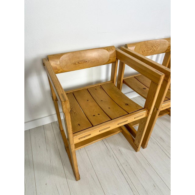 1960s Set of Vintage Pine Dining Chairs Model 313 Trybo Series by Edvin Helseth for Stange Bruk, 1960s, Set of 4 For Sale - Image 5 of 14