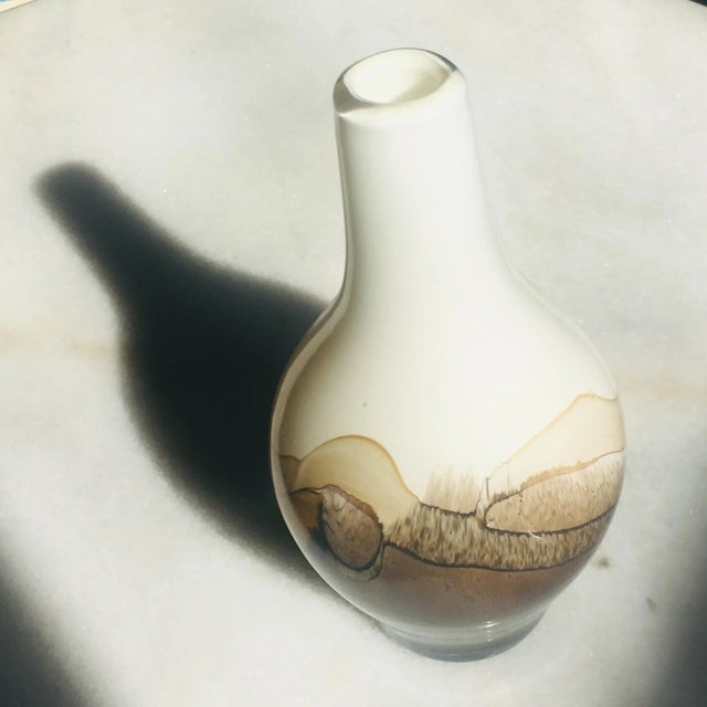 Mid-Century Modern Murano Italian Ombre Glass Vase 1970s Hand Blown Mid Century Modern For Sale - Image 3 of 8