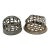 Vintage Metal Floral Frogs Attributed to Dazey - A Pair For Sale