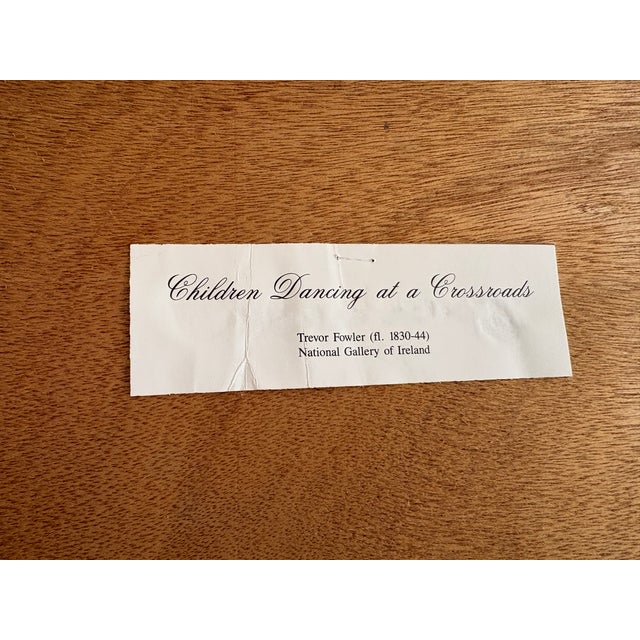 1980s 1980s National Gallery of Ireland Children Dancing at a Crossroad by Trevor Thomas Fowler Framed Reproduction For Sale - Image 5 of 6