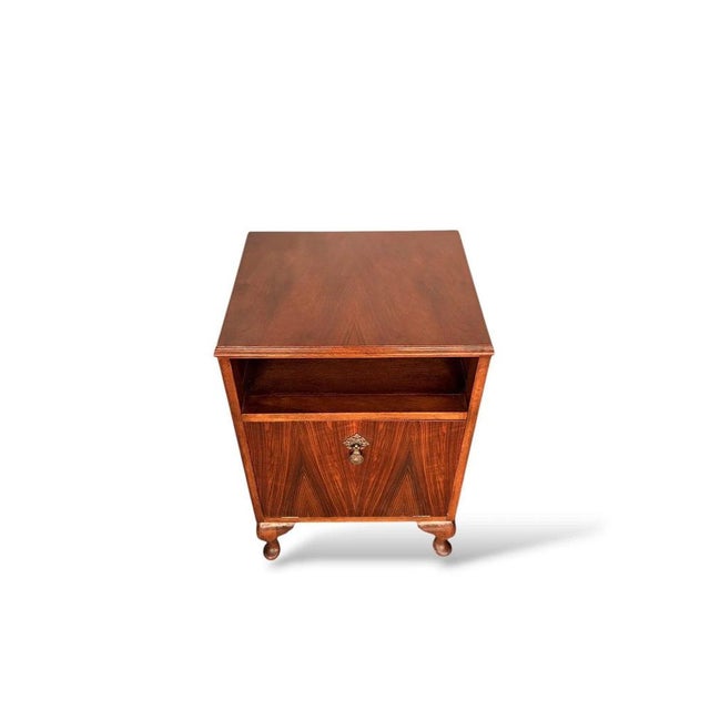 Art Deco Walnut Cabinet with Brass Handle, 1940s For Sale - Image 6 of 9
