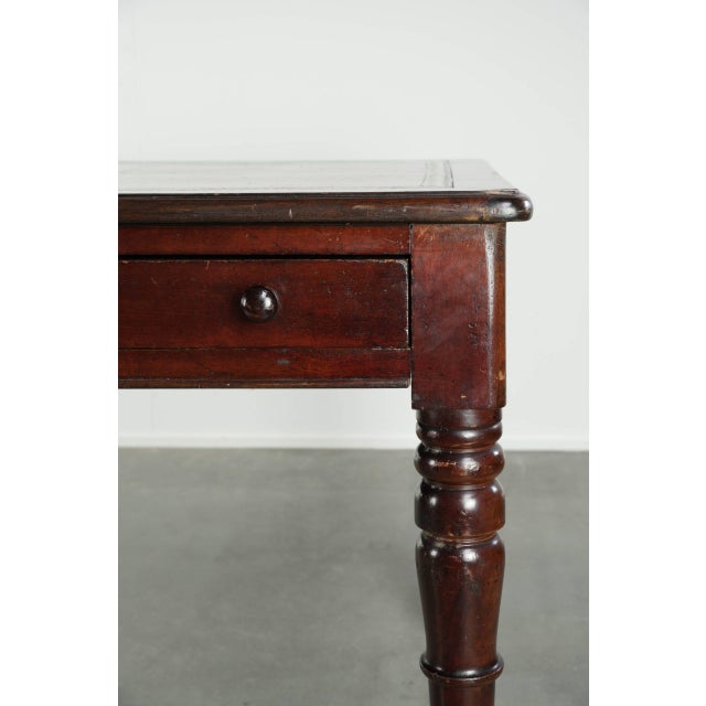 Antique English Writing Desk with Dark Brown Leather Top, 1800s For Sale - Image 10 of 13