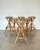Set of 6 1960s bar stools, bamboo frame and new fabric seat, seat diameter 34 cm.