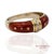 18K Yellow Gold Red Enamel Diamond Ring Metal Type: 18k Yellow Gold Total Item Weight: 4.4 Grams Ring Size: 5-7.5...