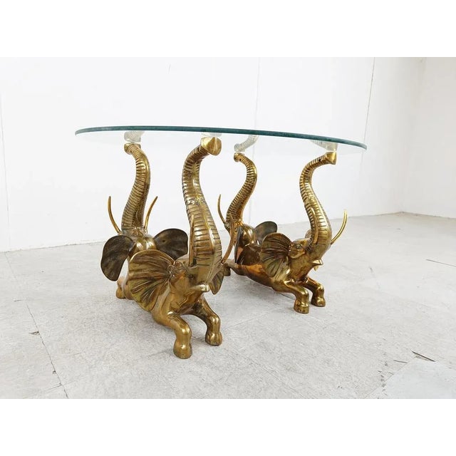 Vintage Brass Elephant Coffee Table, 1970s For Sale - Image 10 of 10