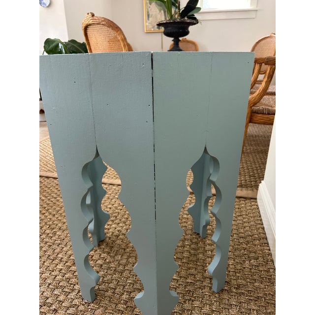 Baby Blue 1960s Vintage Coastal Side Table For Sale - Image 8 of 11