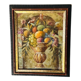 1960s Barock Revival Oil on Canvas Still Life Painting Signed Framed For Sale