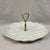 Cream Vintage California Pottery Cream White Relish Dish Tray With Gold Metal Handle For Sale - Image 8 of 12