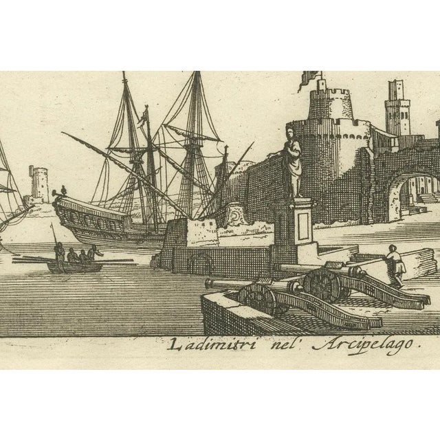 Peeters, Port Scene at Ladimiti in the Aegean Archipelago with Fortifications, 1680, Print For Sale - Image 5 of 6