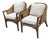 McGuire Furniture Vintage Barrel Rattan & Cane Lounge Armchairs, Pair For Sale