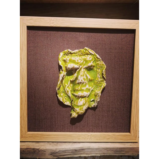 Contemporary Framed Artwork with Ceramic Mask from Proietti Daniela For Sale - Image 3 of 8