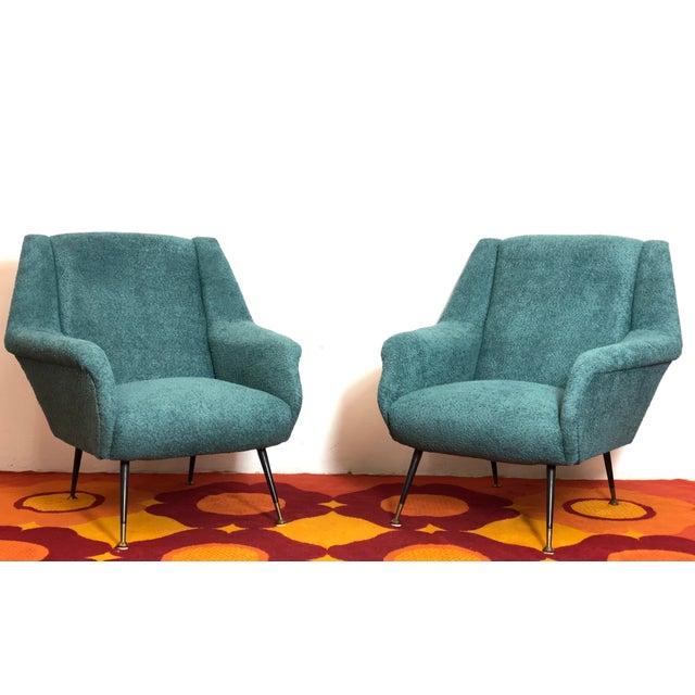 Mid-Century Modern Vintage Armchairs by Gigi Radice for Minotti, Italy, 1960s, Set of 2 For Sale - Image 3 of 16