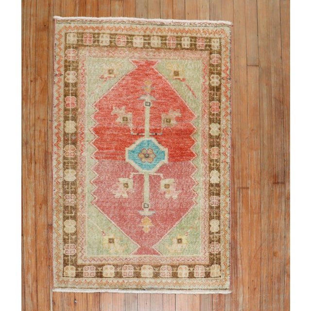 Vintage Turkish Scatter Wool Rug For Sale - Image 16 of 18